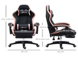 Computer Gaming Chair, PU Leather Office Desk Chair with Footrest, Swivel Wheels, 135&deg Reclining T3398P377462