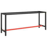 Work Bench Frame Matte Black and Matte Red 190x50x79 cm Metal 151453
