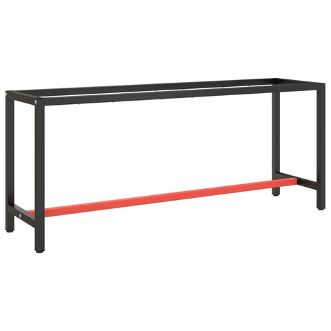 Work Bench Frame Matte Black and Matte Red 190x50x79 cm Metal 151453