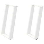 ZNTS vidXL Dining Table Legs U-Shaped 2 pcs White 50x cm Steel 4012785