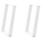 ZNTS vidXL Dining Table Legs U-Shaped 2 pcs White 50x cm Steel 4012785