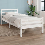 Bed Frame without Mattress White Solid Wood 100x200 cm 814810