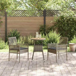 Garden Dining Set 3 pcs Grey Poly rattan 3334953