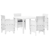 Garden Dining Set 5 pcs White Polypropylene 3378545
