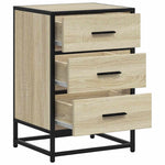 ZNTS Bedside Cabinet Sonoma Oak 40x34.5x60 cm Engineered Wood and Metal 848720