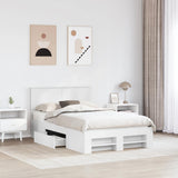 Bed Frame with Headboard White 137 x 203 cm Engineered Wood 3408767