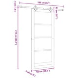 Sliding Door ORKDAL White and Black 93 x 211 cm 3332178