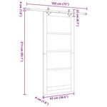 Sliding Door Manual Natural and white 93 x 211 cm 3333572