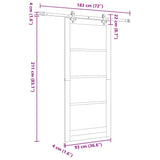 Sliding Door Manual Natural and white 93 x 211 cm 3333572