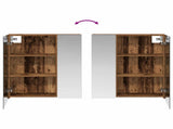 Bathroom Mirror Cabinet with Shelf Old Wood 60 x 14.5 x 70 cm 889061