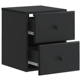 Wall-Mounted Bedside Cabinet 2 pcs Black 34.5 x 33 x 40 cm 899148