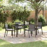 Garden Dining Set 5 pcs Grey Powder-Coated Steel 3379257