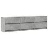 TV Cabinet with LED Concrete Grey 180x34x50 cm Engineered Wood 3307929