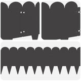 Lawn Edging 30 pcs 103 x 25 cm Steel Black 8008695