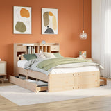 Bookcase Bed without Mattress 150x200 cm King Size Solid Wood Pine 3308957