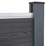Fence Panel Set Grey 526x186 cm WPC 3211829