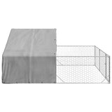 Outdoor Dog Kennel with Run 4x3x1,9 m Galvanised Steel 3329241