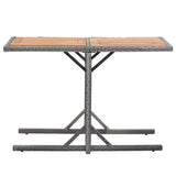 Garden Table Anthracite Poly Rattan and Solid Acacia Wood 46457