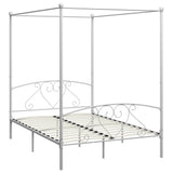 Bed Frame without Mattress with Canopy White 140x200 cm Metal 284429