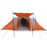 Family Tent Dome 6-Person Grey and Orange Waterproof 4009388