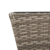 ZNTS Planters with hooks 2 pcs Grey Poly Rattan 366406