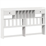 Bookcase Bed without Mattress White 180x200 cm Super King Solid Wood Pine 3323135