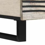 Coffee Table Beige and Black 100 x 54 x 40 cm Solid Acacia wood 4017984