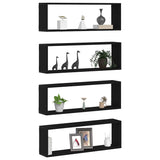 Wall Shelf 4 pcs Black oak 80 x 15 x 26 cm Engineered wood 862644