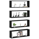 Wall Shelves 4 pcs Black Oak 80 x 15 x 26 cm Engineered Wood 862644