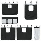Kids' Loft Bed with Curtains without Mattress White&Black 90x200cm 3206967