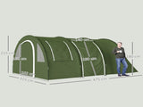 5-6 Man Camping Tent with 2 Room, Floor and Carry Bag - Green T3398P348998