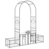 Garden Arch with Lock Black 203 x 50 x 218 cm 42021346