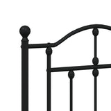 Metal Bed Frame without Mattress with Headboard Black 120x200cm 353437