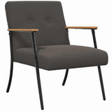 Armchair Dark Grey 59 x 75 x 78 cm Curly Wool-like Fabric 42017701