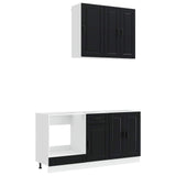 Kitchen Unit PORTO 5 pcs Black Engineered Wood 3438276