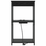 Bedside Cabinet Black Oak 41 x 31 x 76 cm Engineered Wood 859545