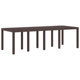 Garden Dining Table Brown 250 x 100 x 73 cm Poly Rattan 871693