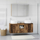 Bathroom Cabinet Set 4 pcs Old Wood Engineered Wood 3406549