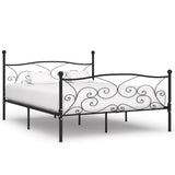 Bed Frame without Mattress with Slatted Base Black Metal 180x200 cm Super King 284459