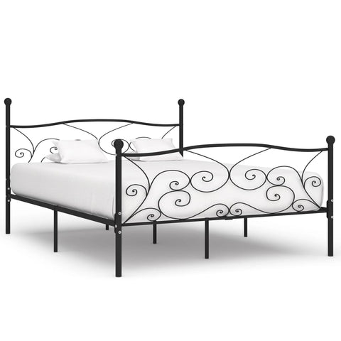 Bed Frame without Mattress with Slatted Base Black Metal 180x200 cm Super King 284459