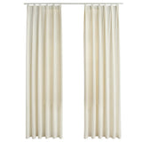 Blackout Curtains 2 pcs with Hooks Velvet Cream 140x245 cm 134518