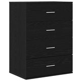 Sideboard with Drawer Black Oak 60 x 39 x 80 cm Engineered Wood 871436