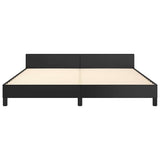 Bed Frame without Mattress Black Queen Faux Leather 347531