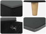 Hall Bench with Cushion with Storage Black Oak 100 x 38 x 46 cm 891537