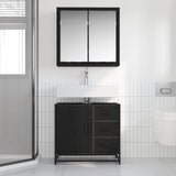 Bathroom Furniture Set 2 pcs Black oak Engineered wood 3402322