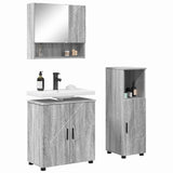 Bathroom Furniture Set Wall-mounted with Door 3 pcs Grey Sonoma 3392949