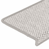 Stair Mats Self-adhesive Sisal-Look 15 pcs 65x21x4 cm Platina 326882