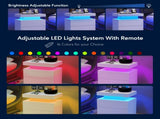 Nightstand LED Bedside Table Cabinet Lights Modern End Side with 2 Drawers for Bedroom T3272P287610