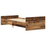 Bed Frame without Mattress Old Wood 90x190 cm Single Engineered Wood 857478