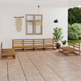 8 Piece Garden Lounge Set Honey Brown Solid Pinewood 3075432